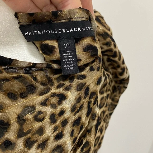 White House Black Market Leopard Print Long Sleeve Dress - Picture 7 of 9